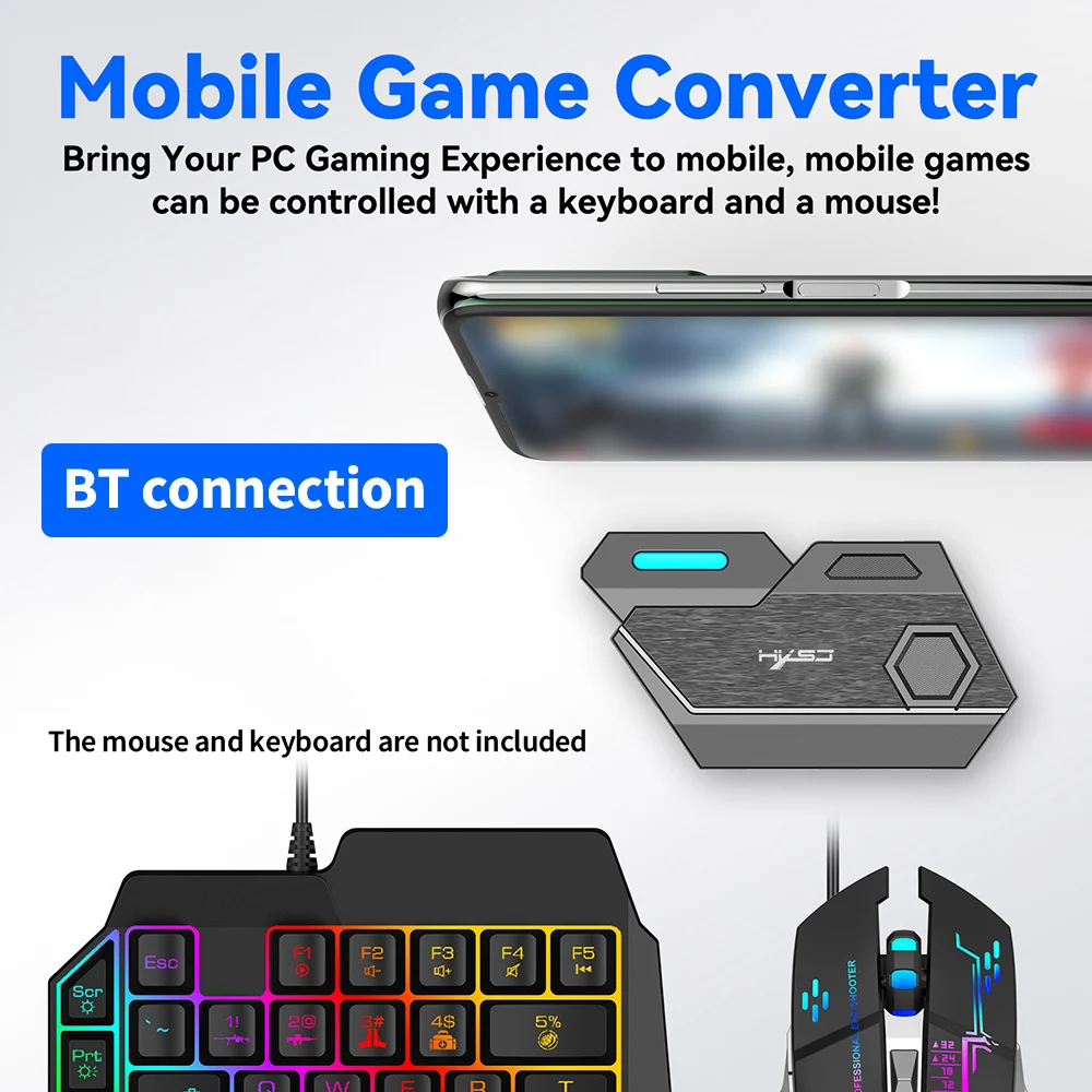 Acheter HXSJ P3 filaire clavier souris convertisseur Portable jeu Mobile  clavier et souris adaptateur avec 3 USB