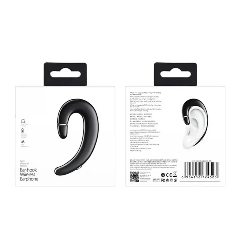 

Ear-Hook Bluetooth 5.0 Bass Earphones Waterproof Sweatproof Sports Earphones!