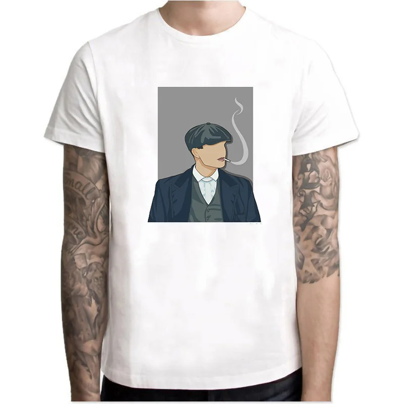Peaky Blinders футболка Классическая винтажная Шелби Bros с короткими рукавами и круглым