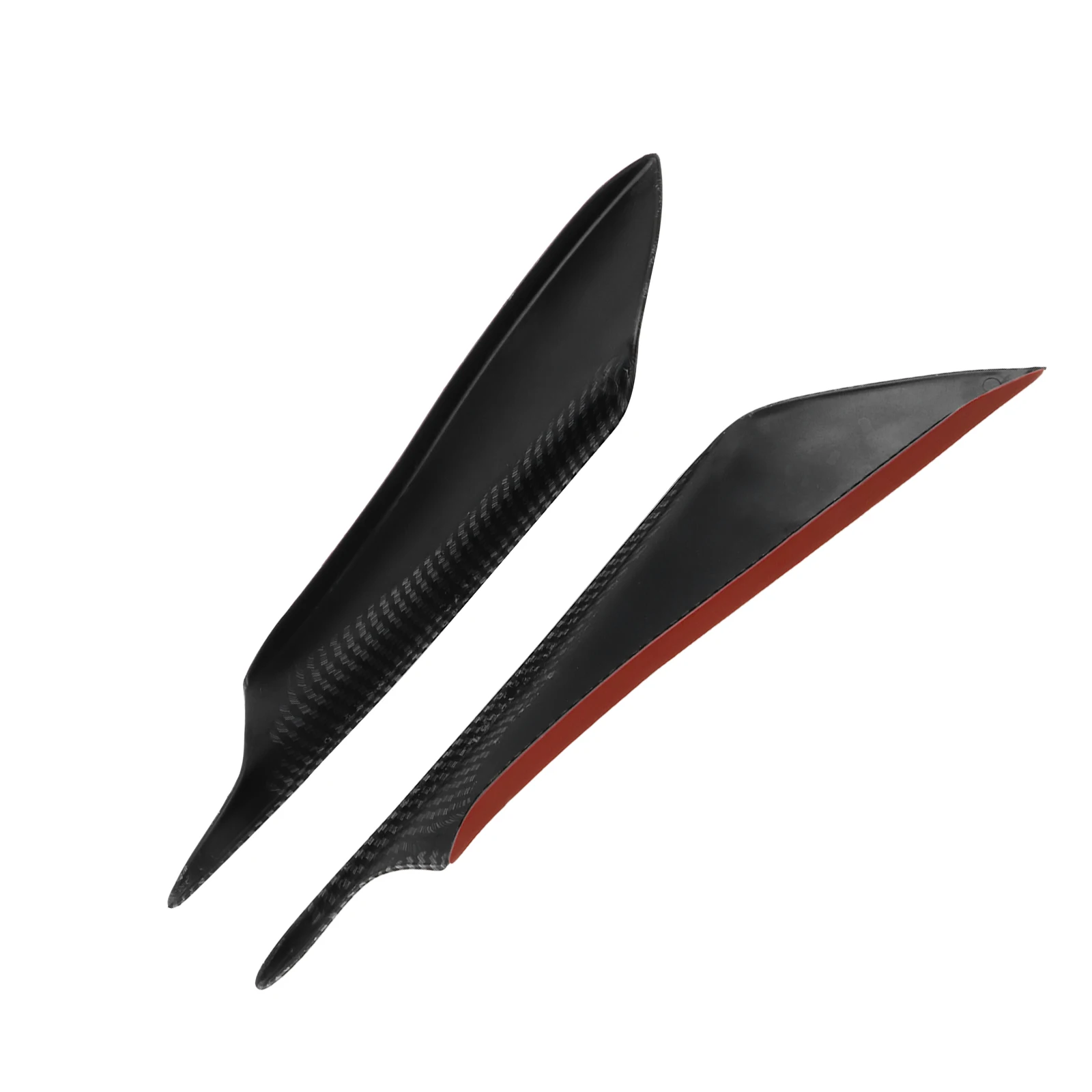FLYPIG 4Pcs ABS Carbon Fiber Pattern Car Front Bumper Lip Rubber Fin Splitter Body Spoiler Canards Spoiler For Mitsubishi Civic