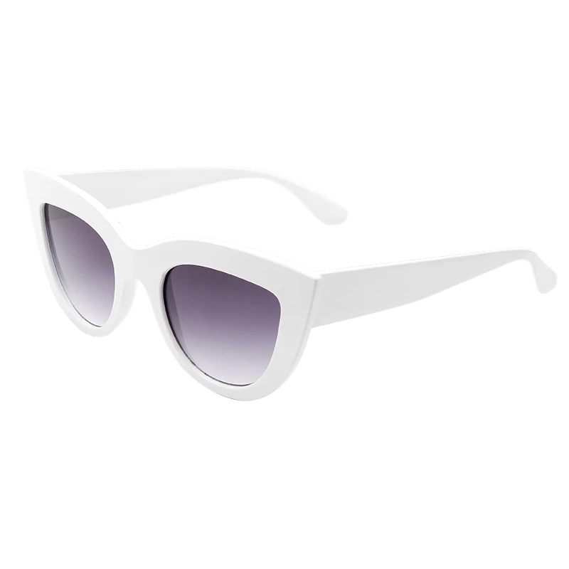WUE NEW Retro Thick Frame Cat Eye Sunglasses Women Ladies Fashion Brand Designer Mirror Lens Cateye Sun Glasses For Female - Lenses Color: C2