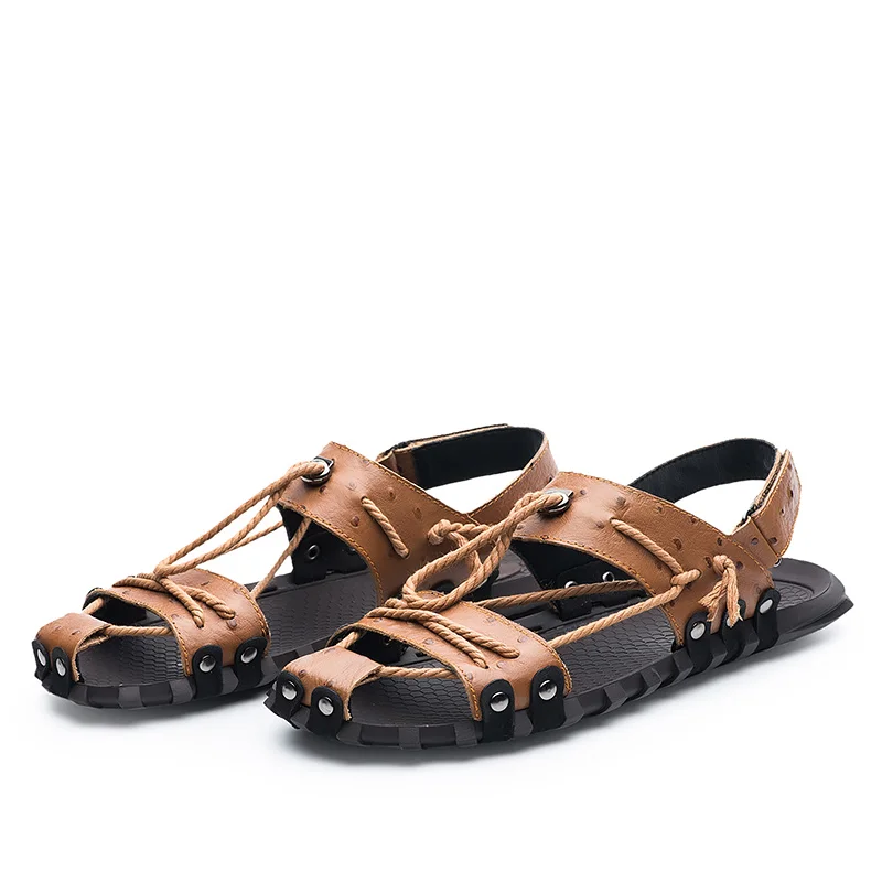 Men Sandals High Quality Genuine Leather Fisherman Shoes Summer Casual Outdoor Sandals Fashion Male Leather Sandals