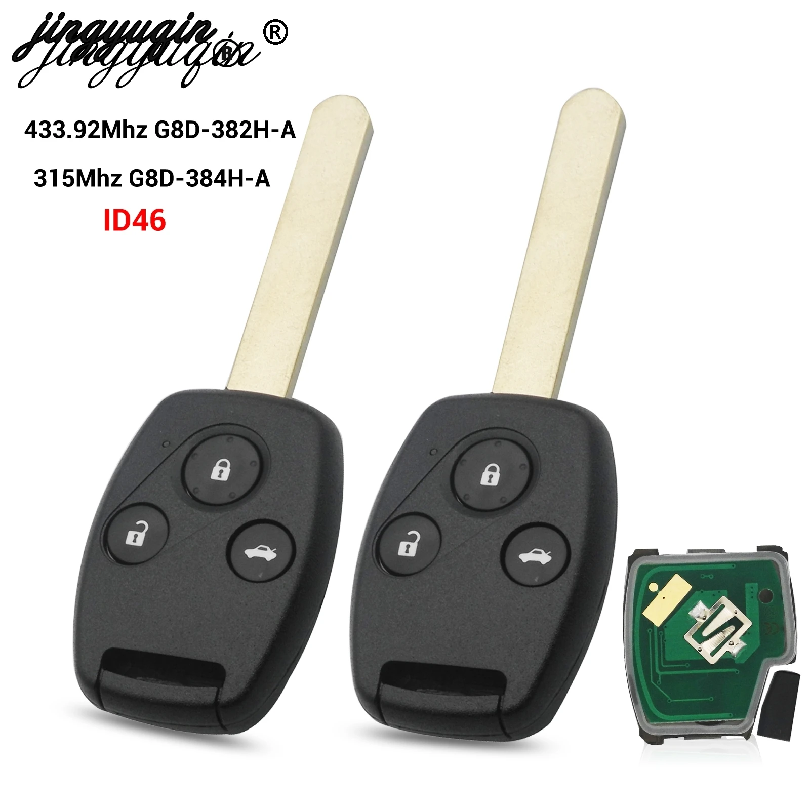 Jingyuqin ключ для 315/433.92 МГц Honda Accord Element CR-V Fit City Jazz Odyssey Civic Car fogaq HR-V | Автомобили и