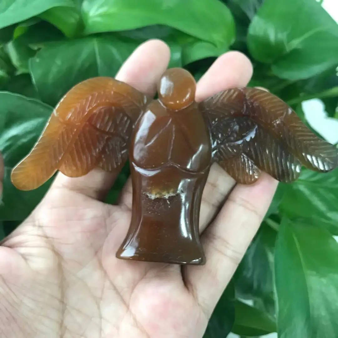 Натуральный агат Geode Angel Drusy Druse фигурка животного Кристалл кварц драгоценный камень ручной резное исцеление для украшения дома подарок ZJJ