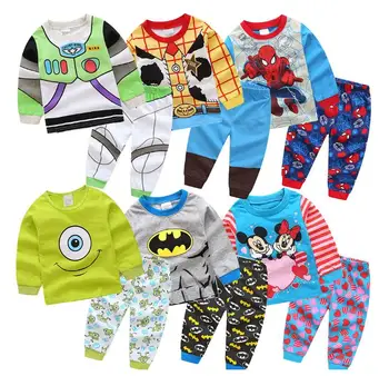 

Children Boys Girls Pajamas Cool Cartoon Sweatshirt Pants Clothing Set Princess Tops Tee Spring Clothes Hoodie Toy Story Cosplay