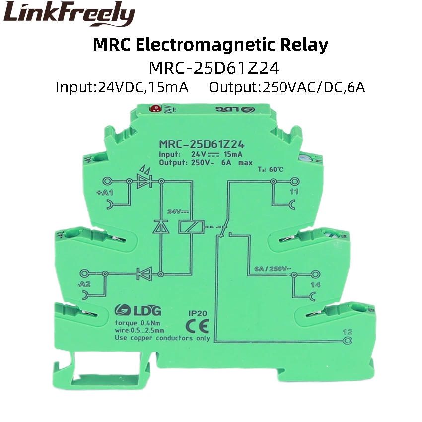 MRC-25D61Z24-Coil-24VDC-Electromagnetic-Relay-Board-6A-250VAC-DC-Load ...