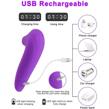 Clit Sucking G Spot Vibrator with 5 Frequencies Waterproof Rechargeable Nipple Stimulator Adult Sex Toys for Women Couples 6