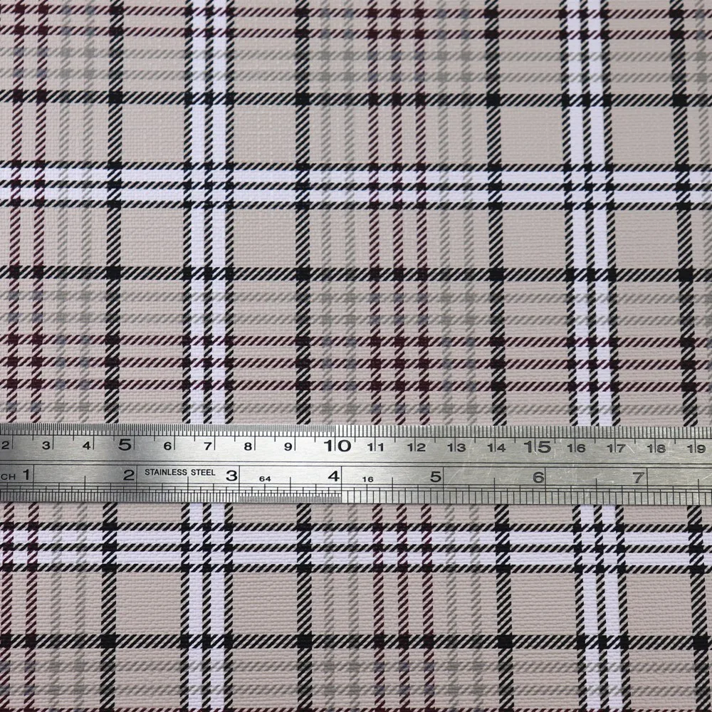 30x134cm 롤 깅엄 Tarten 질감 Gride 패턴 Leatherette 가짜 PU 가죽 패브릭 핸드백 바느질 상자 DIY BH410