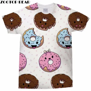 

3D Print Men's T Shirt Donut Character Men T Shirts Fashion Men Short Sleeve T Shirt 2019 Tops Sell Round Neck ZOOTOP BEAR
