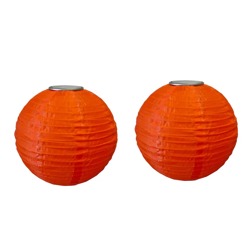 2PCS 30cm Solar Powered 5050 SMD LED Light Bulbs Waterproof Chinese Lantern for Wedding Party Garden JAN88 - Цвет: Оранжевый