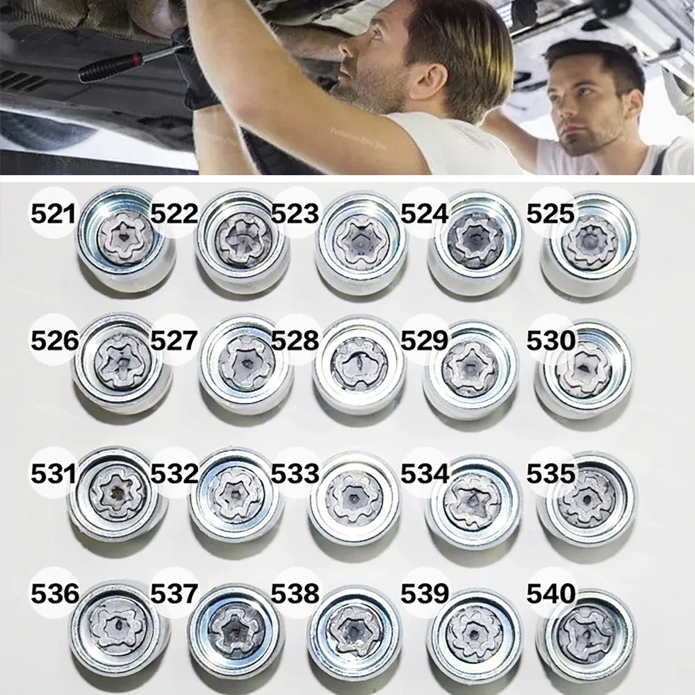 Butzi Chrome Anti Theft Locking Wheel Nut Bolts & 2 Keys for Volkswagen Polo 01> 