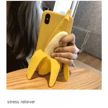 

Stress Reliever Funny 3D Banana Phone Cases Cover For iPhone 11 Pro Max 6S 7 8 Soft back case for fundas iphone XR XS Max funds