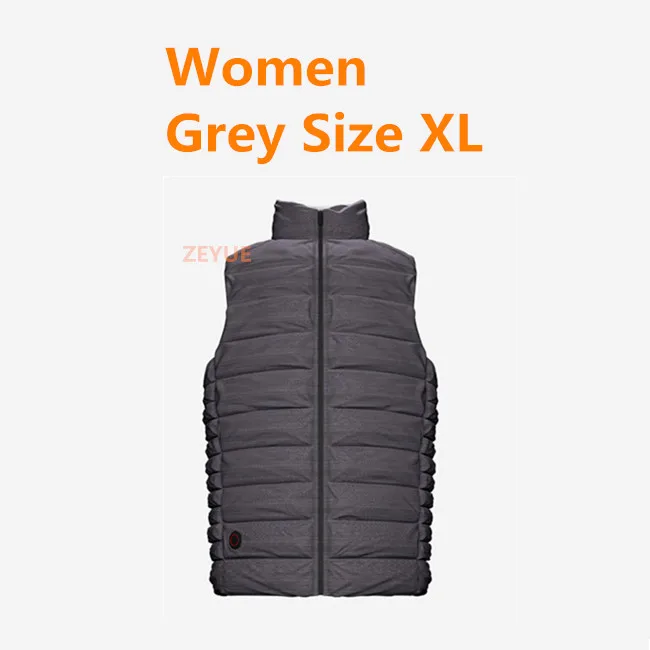 Women Gray XL Xiaomi mi хлопок mi th умный температурный контроль гусиный пуховый жилет 4 передач горящий жилет для мужчин и женщин интеллектуальная теплая одежда - Цвет: Women Gray XL