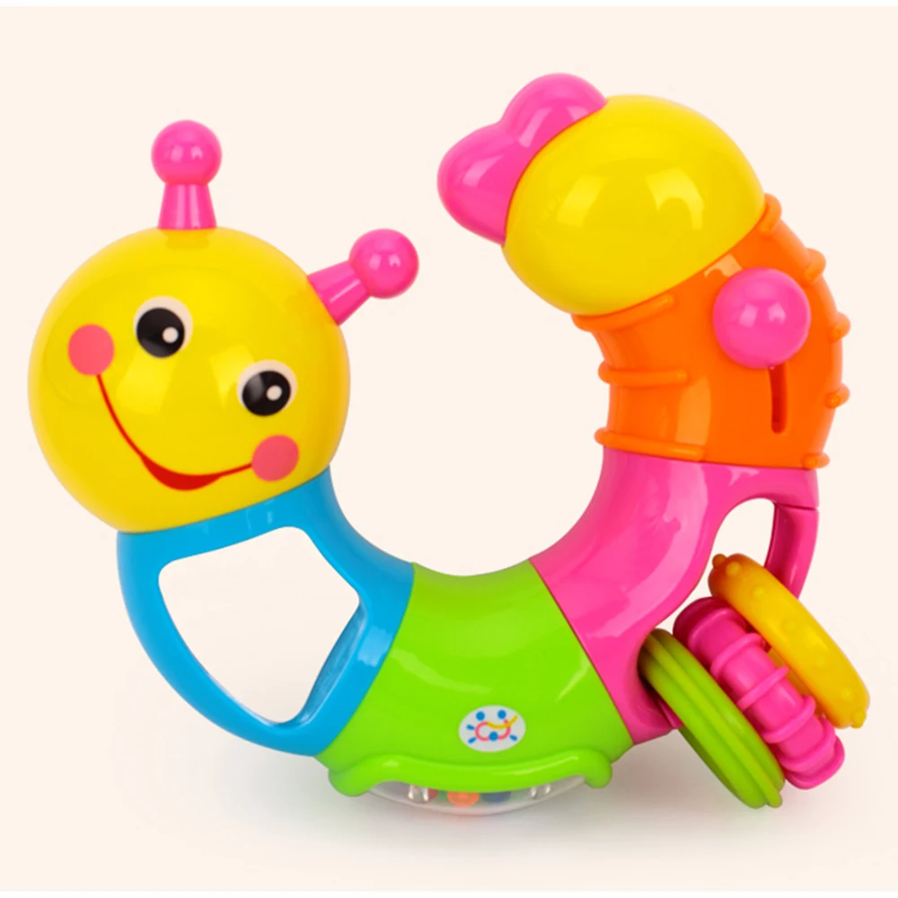 

Crawling bug toy Children educational baby rattle cute worm insert puzzle turn baby finger elastic training early education toys