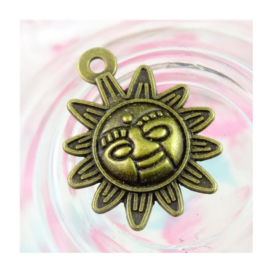 

80 шт., подвески в виде солнца с бронзовым покрытием в старинном стиле, аксессуары для изготовления ювелирных изделий своими руками, 19,9*16,3 мм