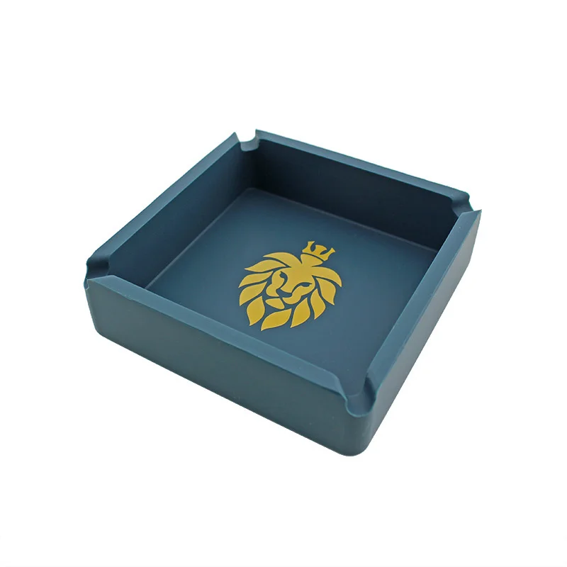 Dark green lion Печатная Квадратная Пепельница Бездымная пепельница для табака модный офисный Декор украшение дома пепельницы принадлежности для курения - Цвет: Dark green lion