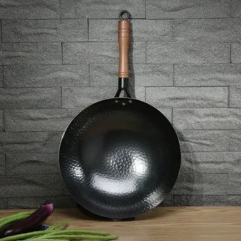 New Style Forging Hammer Old Iron Health Chinese Style Wok Non-Paintcoat Physics Non-stick Pot  cast iron  hot cook pot