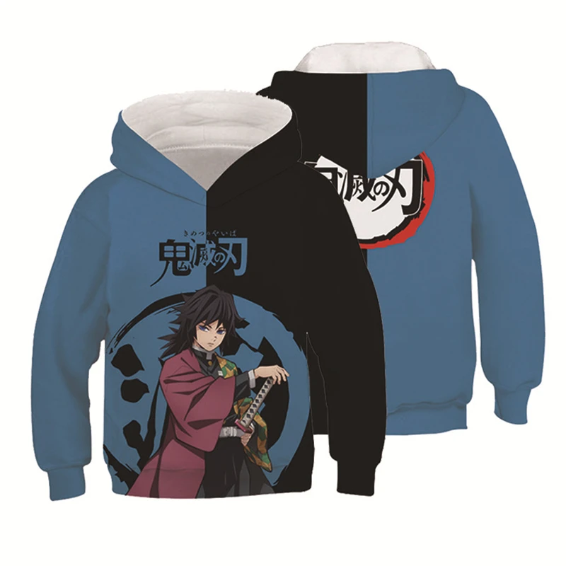 3D Printing Hoodies Demon Slayer Long Sleeve Pullover Hoodie Hot Anime Sweatshirt Children's Clothing With Hoody Winter New children's hoodie