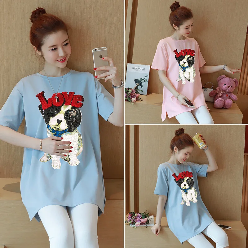 

2019 Photo Shoot New Style Summer Wear Fashion Models New Style Pregnant Women Summer T-shirt Short Sleeve T-shirt Maternity Clo