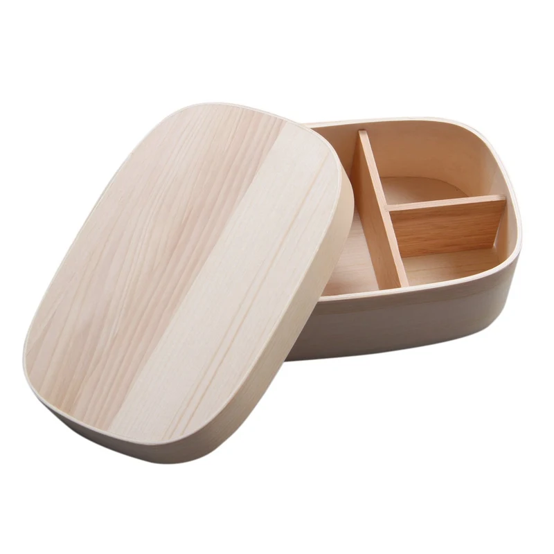 

Vintage Natural Wood Lunch Meal Box Picnic Food Container Bento Sushi Typical # 2