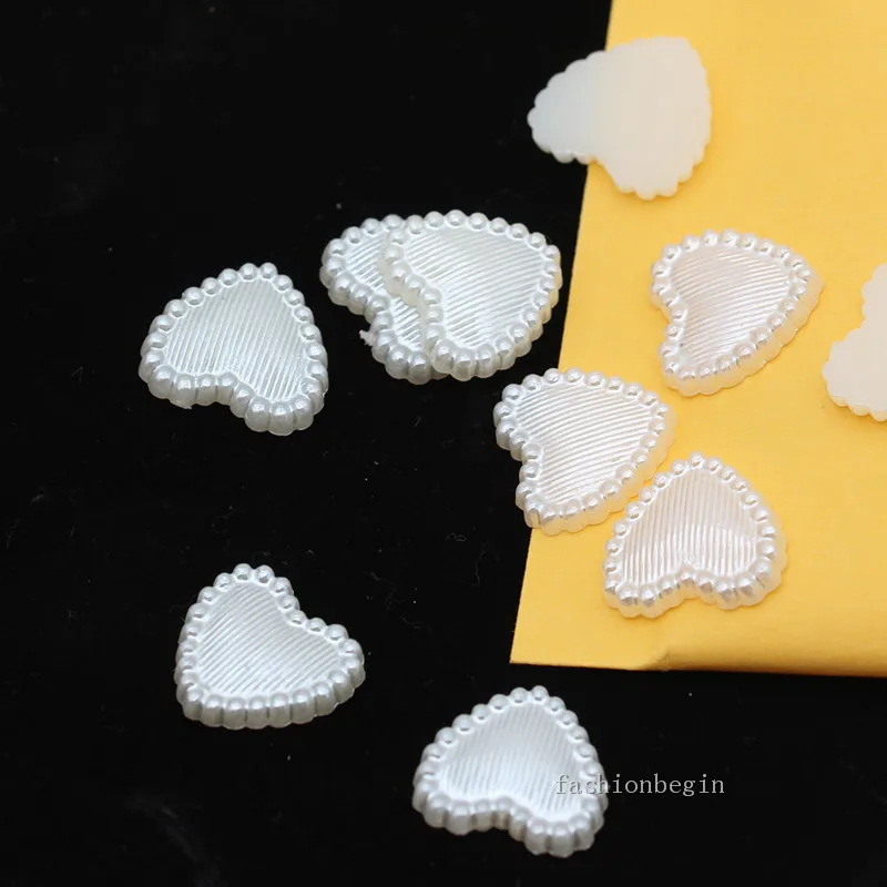 Heart bows oval Ivory FlatBack Imitation Pearl Scrapbook Craft Nail Art Decor Wedding Cards Making shoes garment accessories