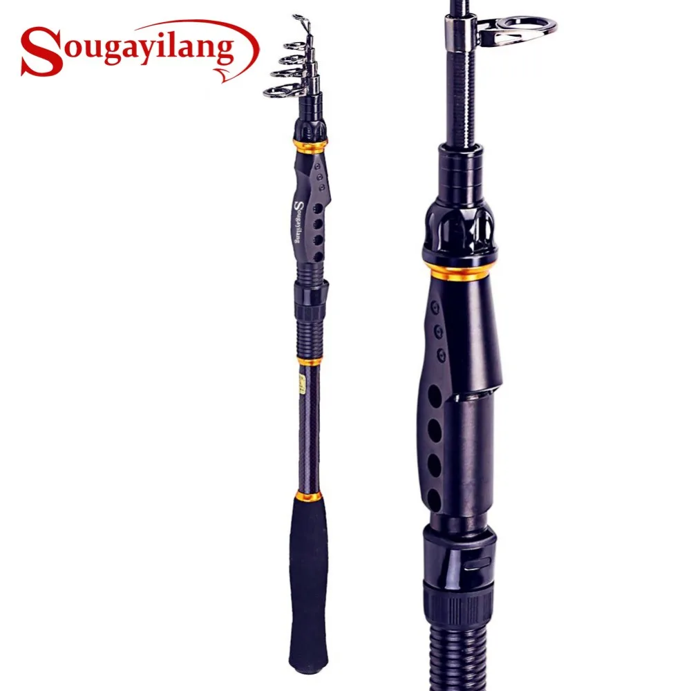 

Sougayilang Telescopic Fishing Rod Spinning Fishing Rod Carbon Fiber Material 1.8-3.6m Portable Fishing Rod Tackle De Pesca