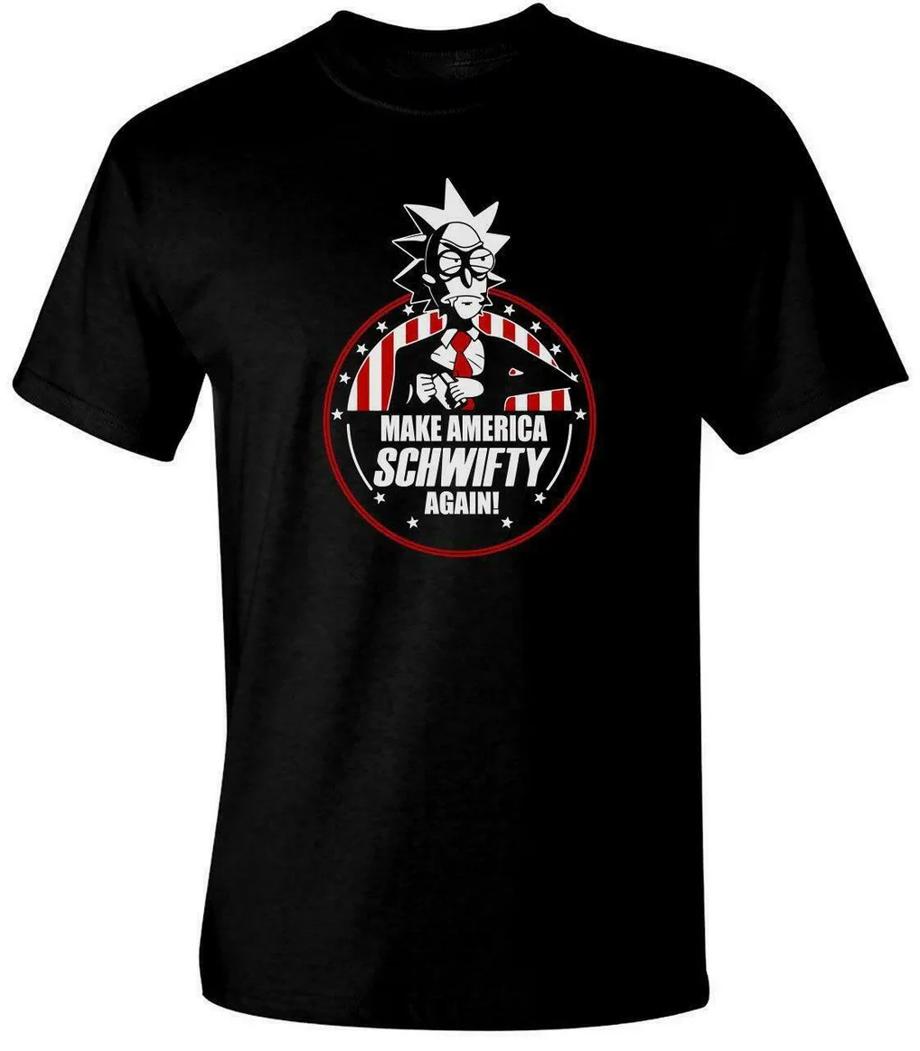Make America Schwifty Again Rick Sanchez Unisex Men's T-Shirt Wholesale Price TEE Shirt Loose Size Top Ajax Funny |