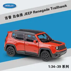 1:36 WELLY JEEP Renegade Trailhawk металлическая литая модель автомобилей модель автомобиля из сплава для коллекционирования детский подарок с розничной