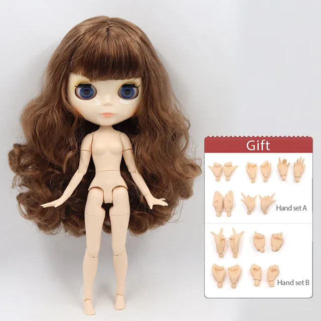 Ледяная фабрика Blyth кукла 1/6 BJD индивидуальные обнаженные тела с белой кожей, глянцевое лицо, подарок для девочки, игрушка - Цвет: BL9158 b