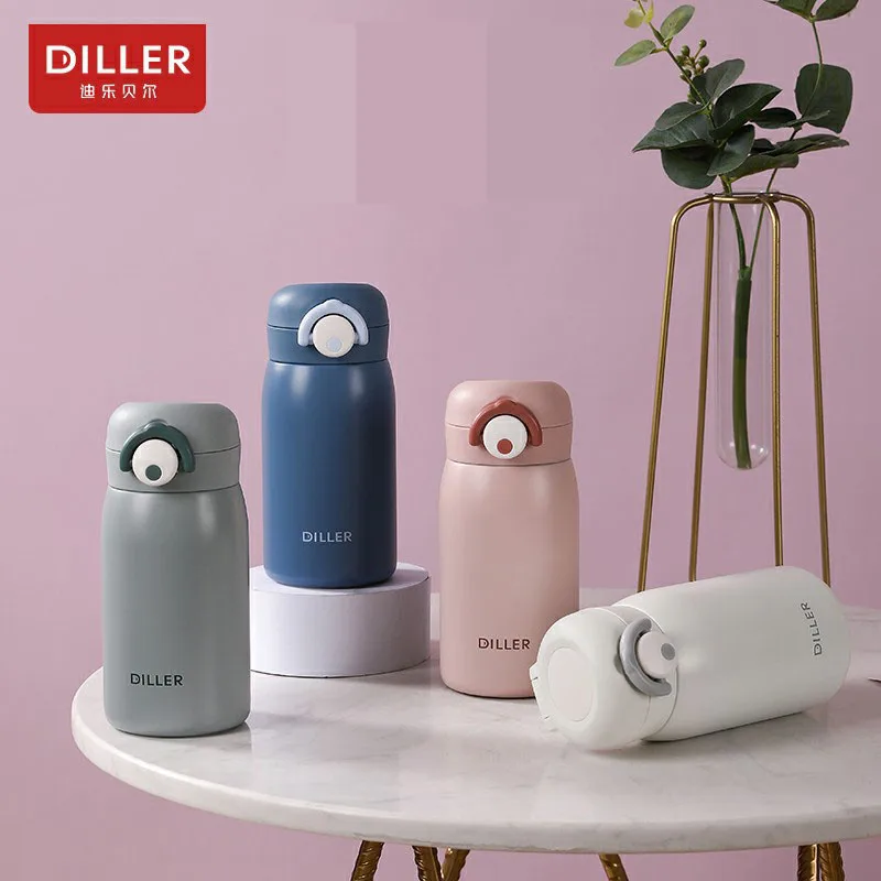 

DILLER MLH8904 mini Thermos Double Layer 304L Stainless Steel Thermos Thermos Cup Coffee Tea Milk Travel Cup Kettle