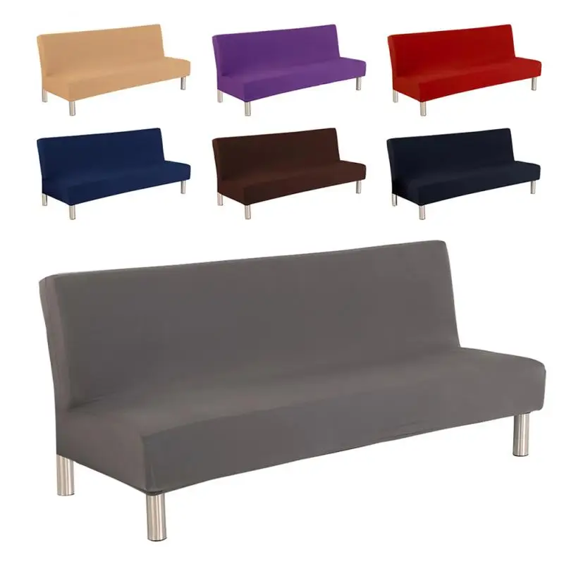 Universal Armless Sofa Bed Cover Solid Color All Inclusive Universal Armless Sofa Bed Cover Solid