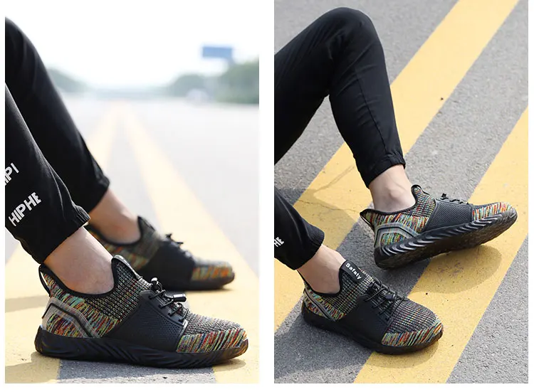 ROXDIA/Брендовые мужские и женские защитные ботинки размера плюс 35-48 со стальным носком; модные рабочие кроссовки; повседневная мужская обувь; RXM142