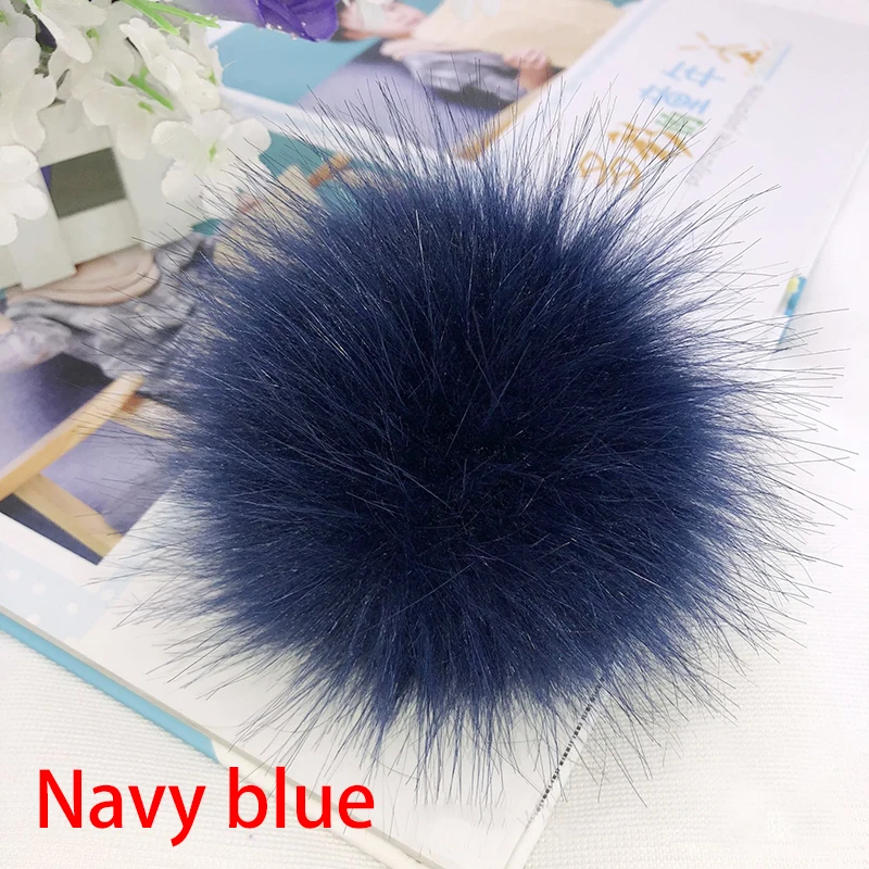 Pom Poms Craft Supplies 12CM DIY Luxury Fur PomPom Natural Fox Hairball Hat Ball Pom Pom Handmade Hair Ball Hat