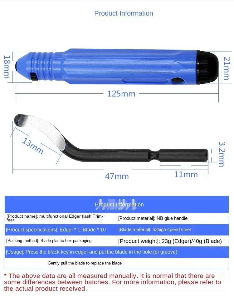 Hand deburring and trimming knife scraper edger chamfering and trimming