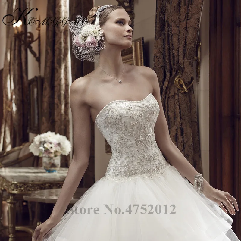 Свадебное платье принцессы без бретелек с бусинами и складками Vestidos De Novia 2019 новый дизайн с открытой спиной со стразами для невесты платье