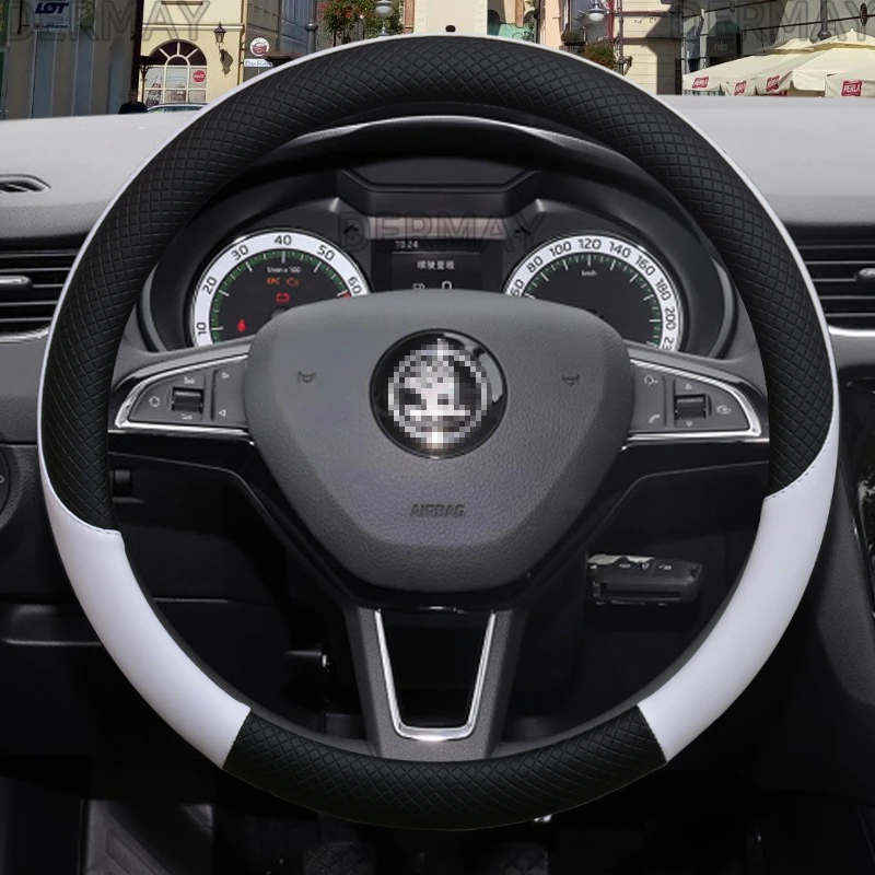 Кожаные противоскользящие аксессуары 100% DERMAY для Skoda Fabia 1 2 3 I II III | Автомобили и
