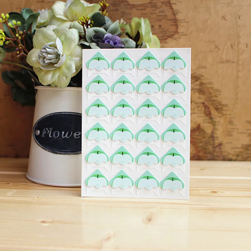 96 Pcs/Lot (4 Sheets) DIY Fruit Set Cartoon Corner Stickers Cute Paper Sticker For Photo Albums Frame Decoration Scrapbooking