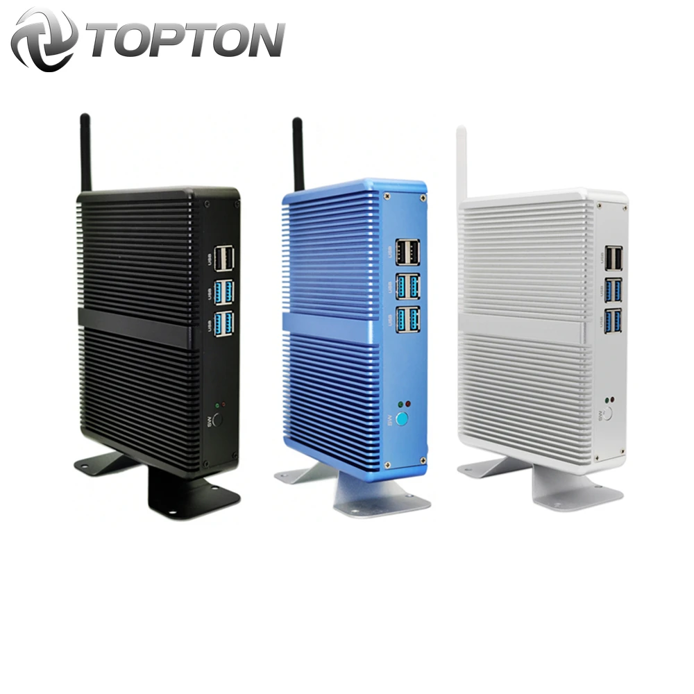Мини ПК без вентилятора настольный Barebone компьютер Linux HTPC Intel i5 7200U i3 7167U Windows 10 VGA HDMI