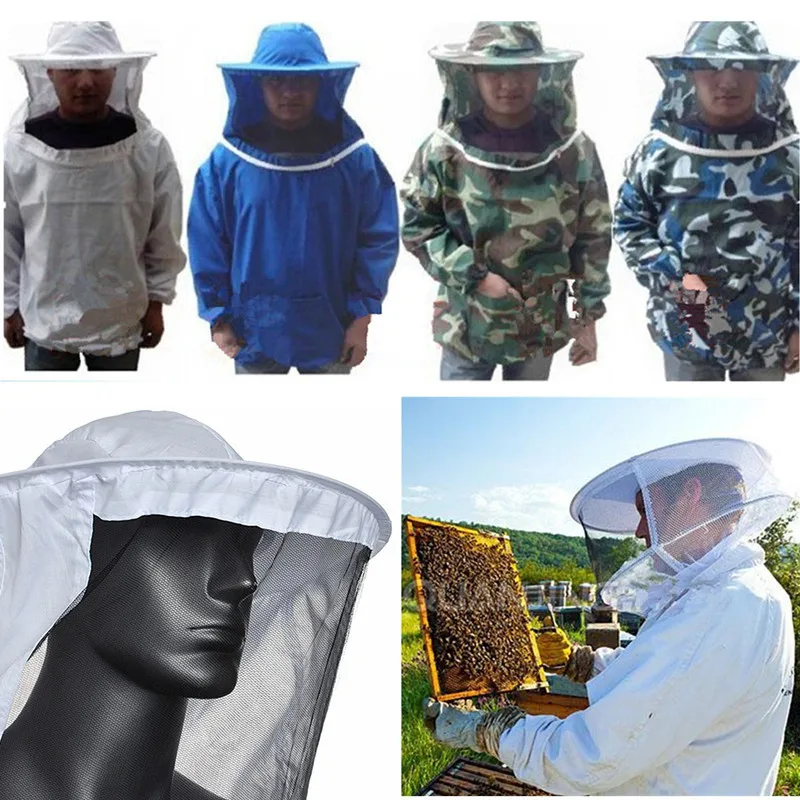 Beekeeper Beekeeping Jacket Protective Veil Smock Bee Hat Suit Cloth Equipment 