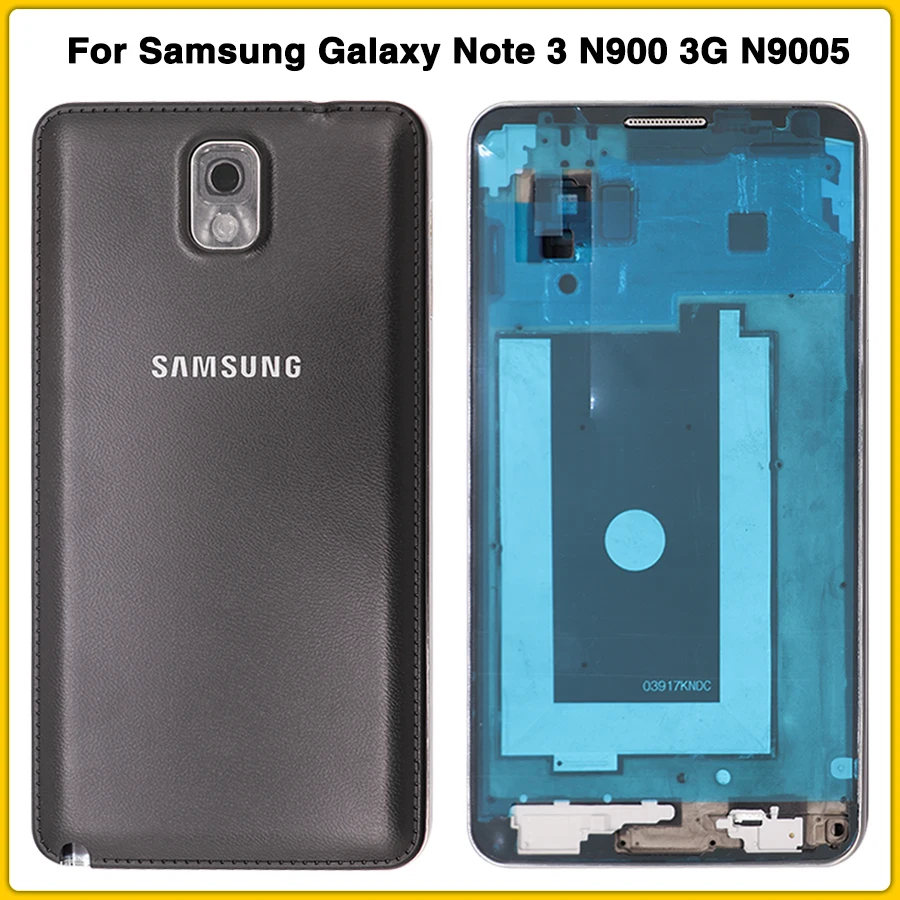 Полный корпус чехол для samsung Galaxy Note 3 N900 3g N9005 lcd Передняя средняя рамка задняя крышка для батареи