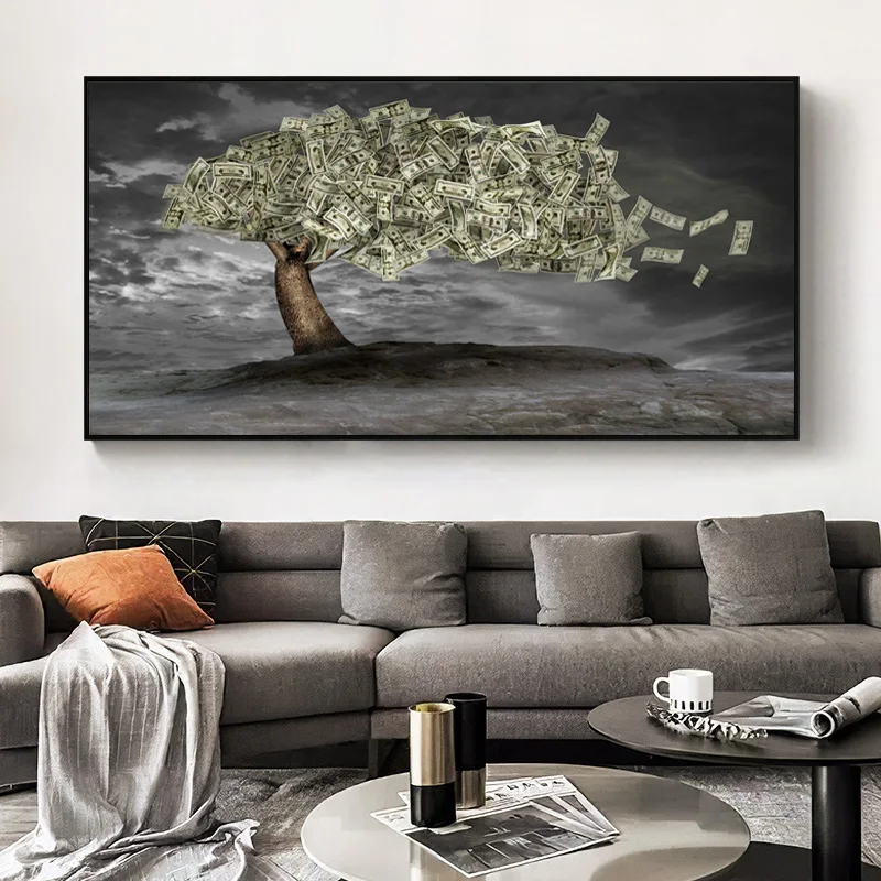 Abstract Rich Tree with Money Canvas Painting Wall Art Landscape Posters and Prints Modern Paintings for Living Room Decoration | Дом и сад