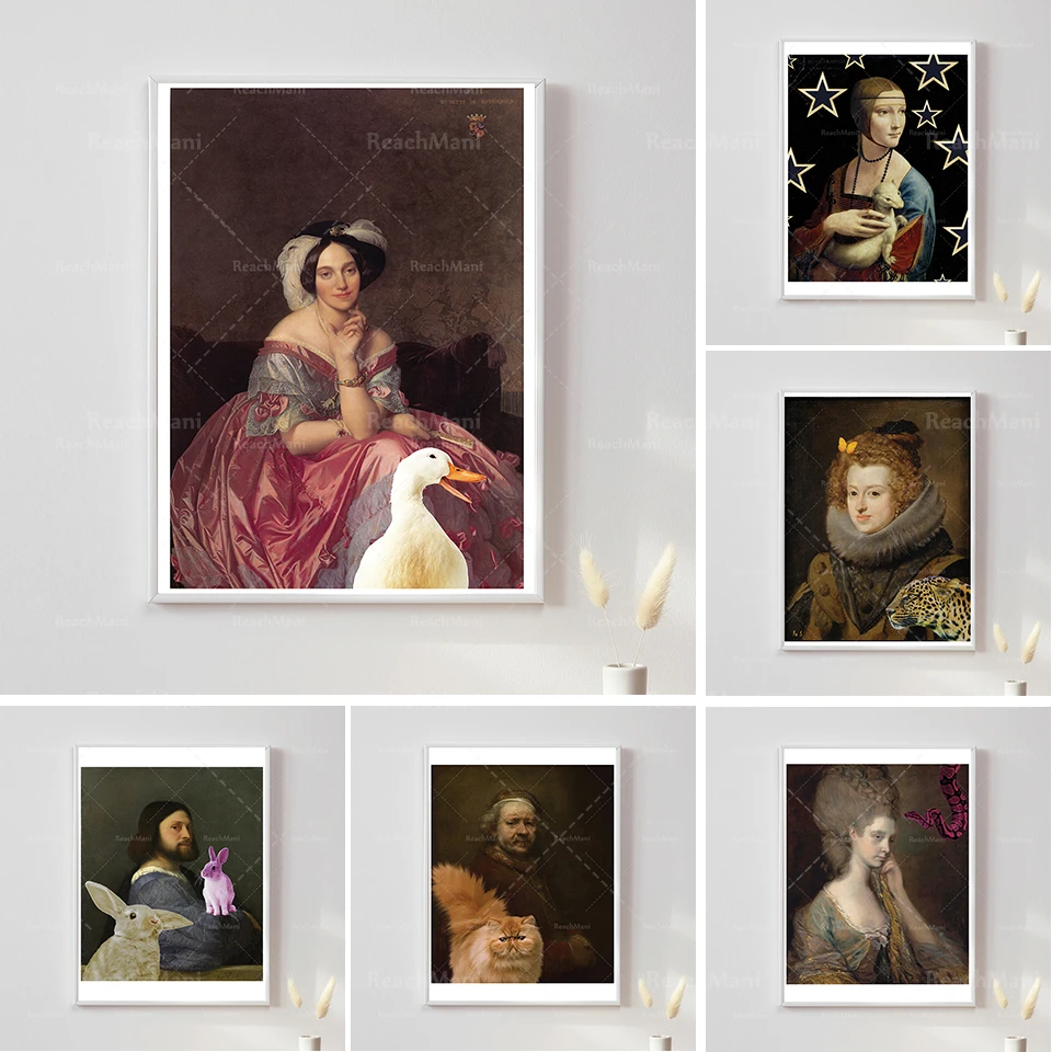 Rembrandt, Leonardo da Vinci, Mona Lisa, reinterpretation, printable wall  art, gallery wall print, printable art, portrait art,|Painting &  Calligraphy| - AliExpress