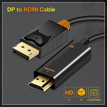 

Displayport to Hdmi cable adapter DP to hdmi male to male Video Audio conversion Cable 1080P for PC HDTV Projector 2M DP cable