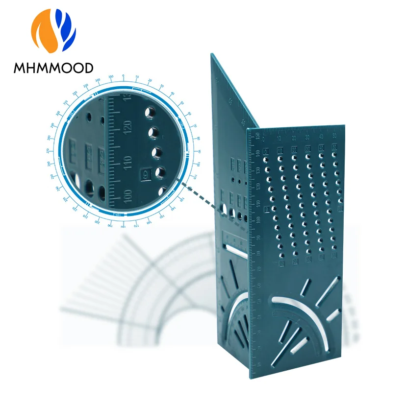 

Multifunctional Angle Ruler 45 90 Degree Aluminum Alloy Accurate Woodworking Square Angle Ruler Marking Gauge Carpenter Tool