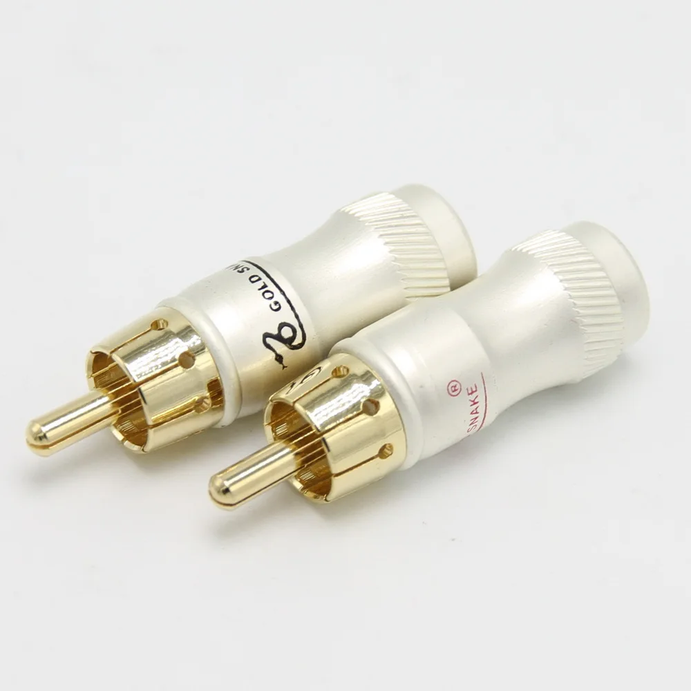 RCA, DIY, cobra dourada, macho, conector de