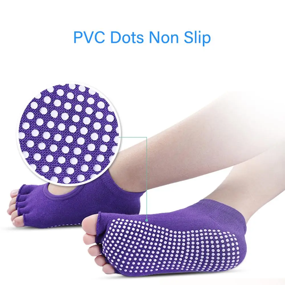 1 Pair Yoga Sports Five Toe Cotton Socks Anti Slip Quick Dry Good Grip Pilates Slippers For Men Women Gym Home Ballet Socks