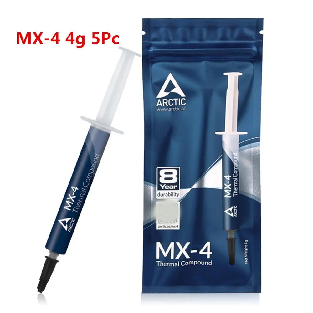 Arctic MX-4 cpu 2g 4g 8g 20g видеокарта термопаста силиконовая MX 4 кулер трубка MX-2 MX 2 Чип Процессор соединение смазки - Цвет лезвия: MX-4 4g 5Pcs