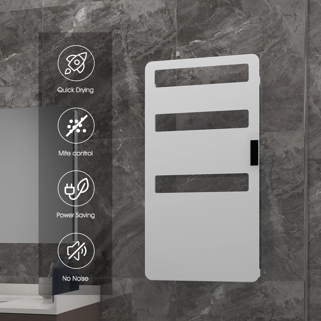 Byecold Electric Towel Dryer 130W Wall Mounted Towel Rack with Touch