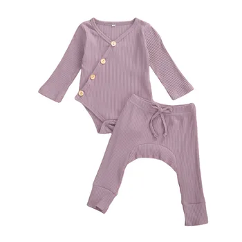 

0-12M Newborn Kid baby Boy Girl Clothes set Long Sleeve Cotton Bodysuit Top pant suit Elegant Cute Sweet Stretch Outfit