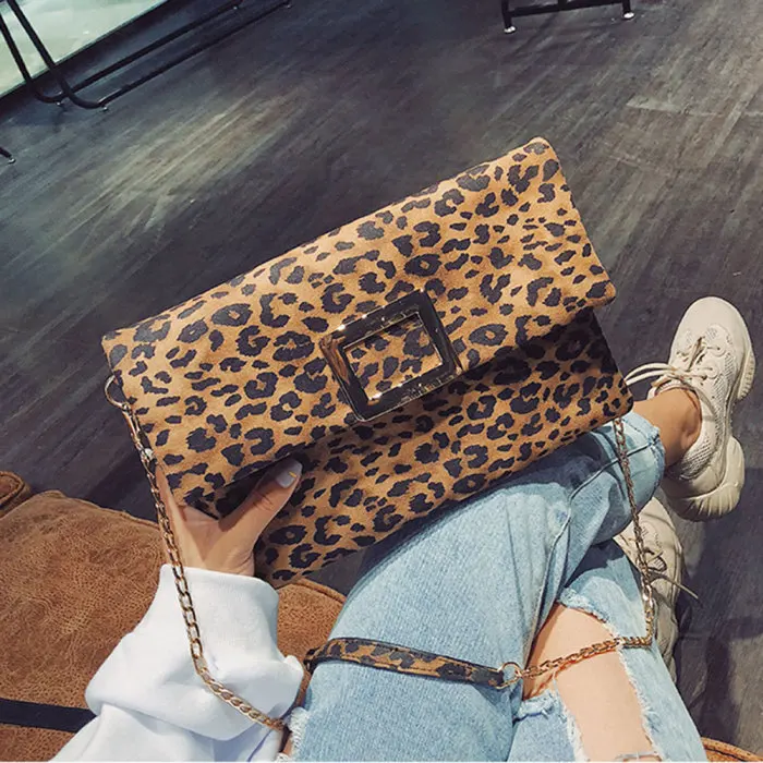 Women Shoulder Crossbody Bag Chain Strap Leopard Print for Mobile Phone Keys Money Best Sale-WT